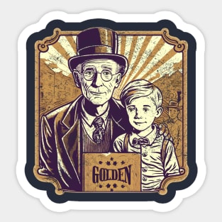 Willy Wonka Golden Ticket Sticker